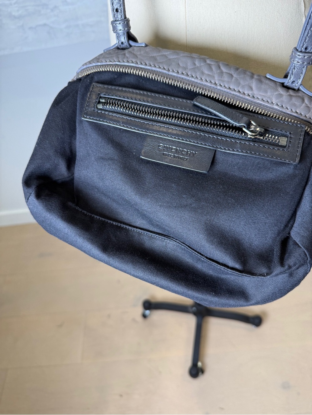 Givenchy Gray Pony & Pebbled Leather Crossbody Pandora - Picture 10 of 16